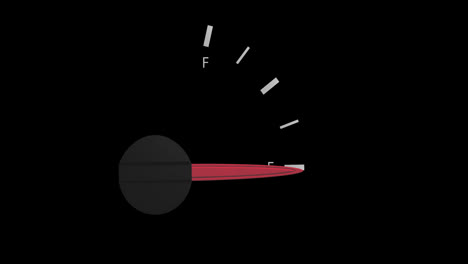 Animation-of-fuel-gauge-moving-over-black-background