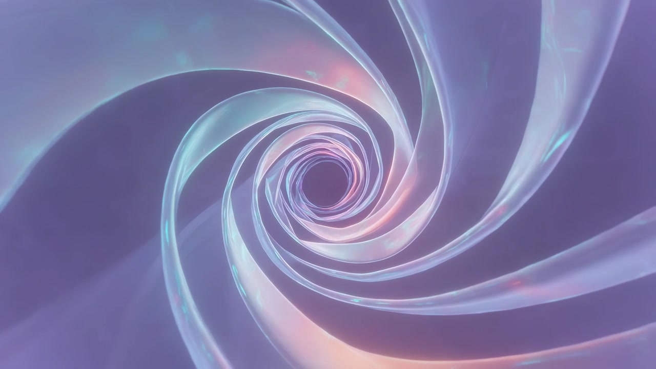 All'avvio, una spirale di nastro ruota verso l'interno nello spazio virtuale, attirando lo spettatore in un vuoto centrale oscuro