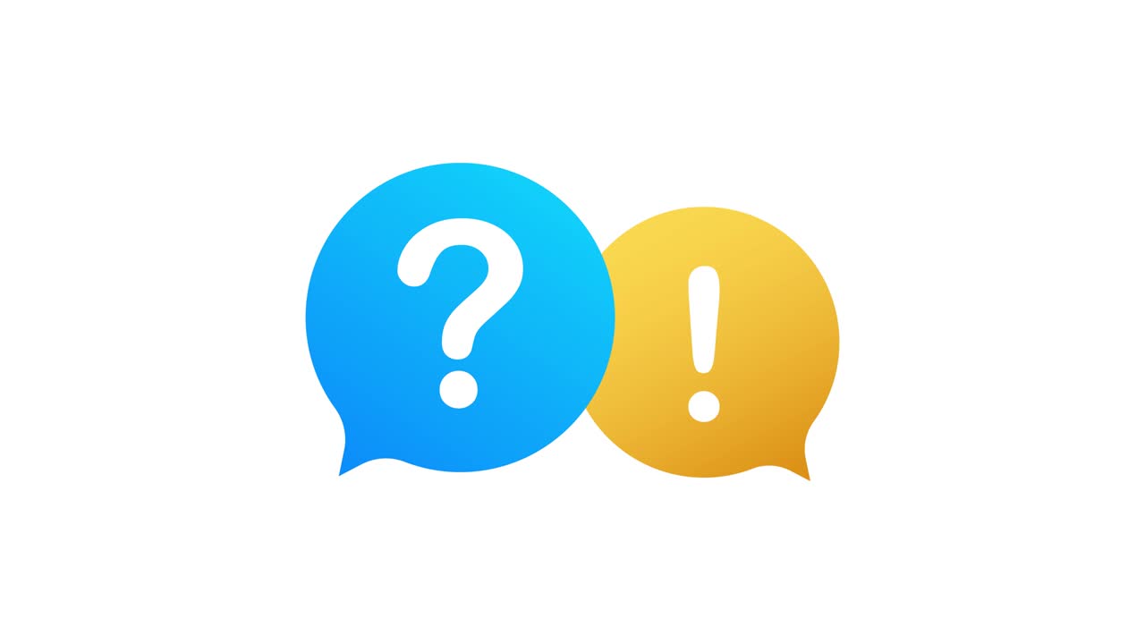 pregunta y respuesta burbuja de chat en fondo blanco. gráficos en movimiento.