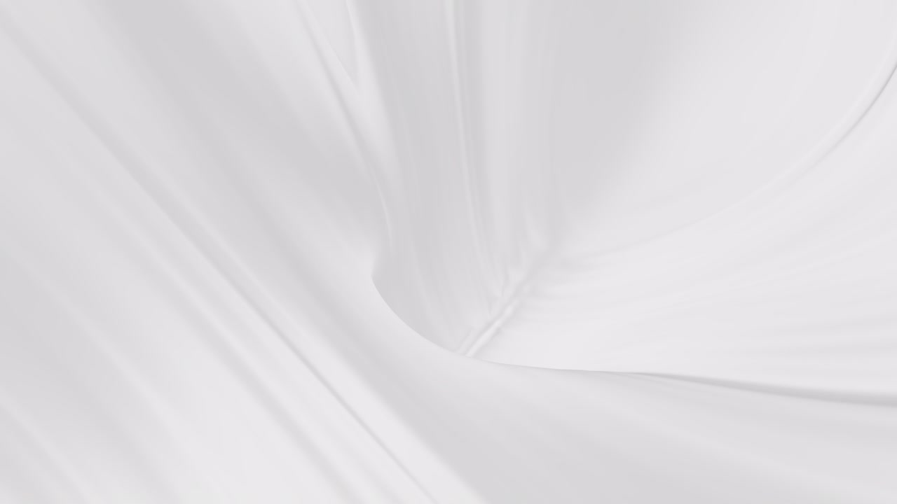 Fundo Líquido Abstrato Branco. Textura Lisa Brilhante. Animação de Fundo de Seda Glamorosa. Loop Contínuo 3D
