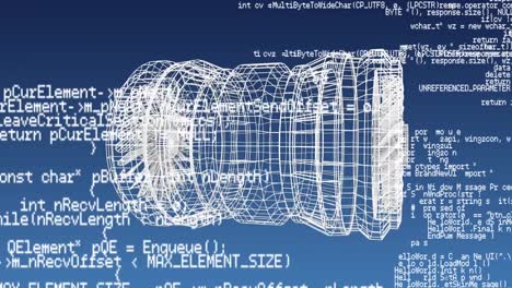 Revolving-technical-drawing-of-turbine-on-a-blue-background