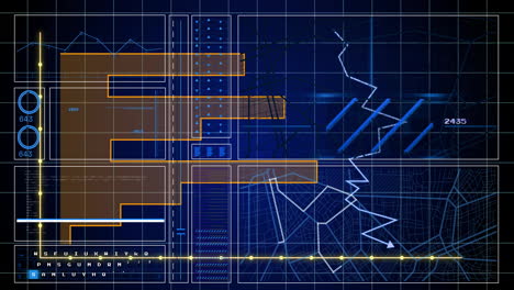 Animation of digital data processing over grid