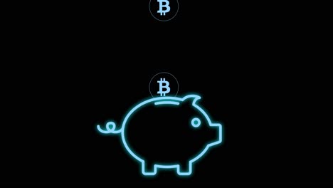 bitcoin piggy bank. cryptocurrency investment illustration