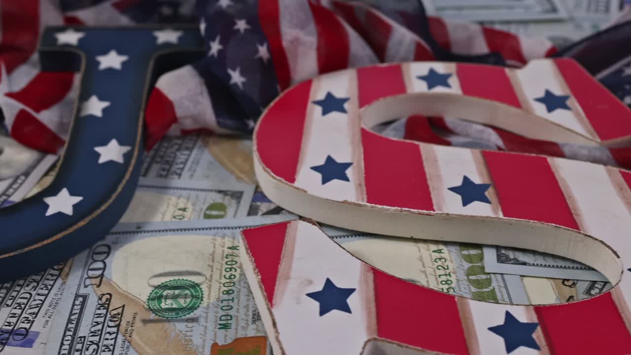vista de usa texto economía finanzas en nosotros cien dólares