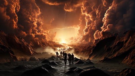 divine revelation through storms and light in a dramatic landscape