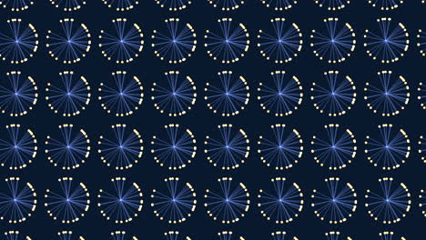 symmetrical blue and white star pattern on black background