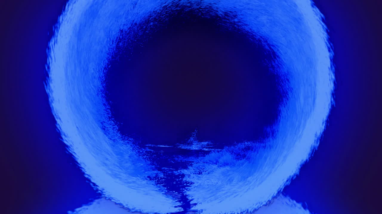 Animation of blue circle on black background