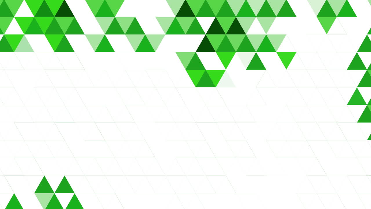 Green grid mosaic with empty space for text on white background. Creative design templates for card. Looped animation.