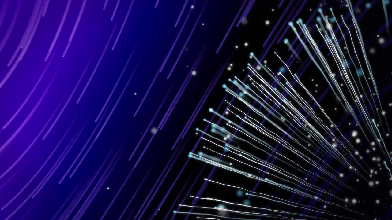 animación de rastros de luz que se mueven sobre un fondo negro