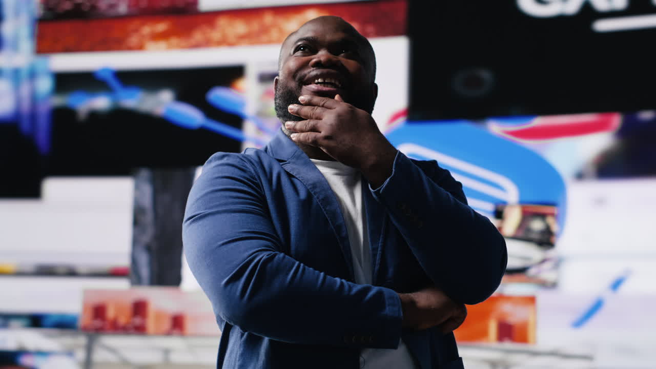 Modern black creator exploring the digital world through web platforms