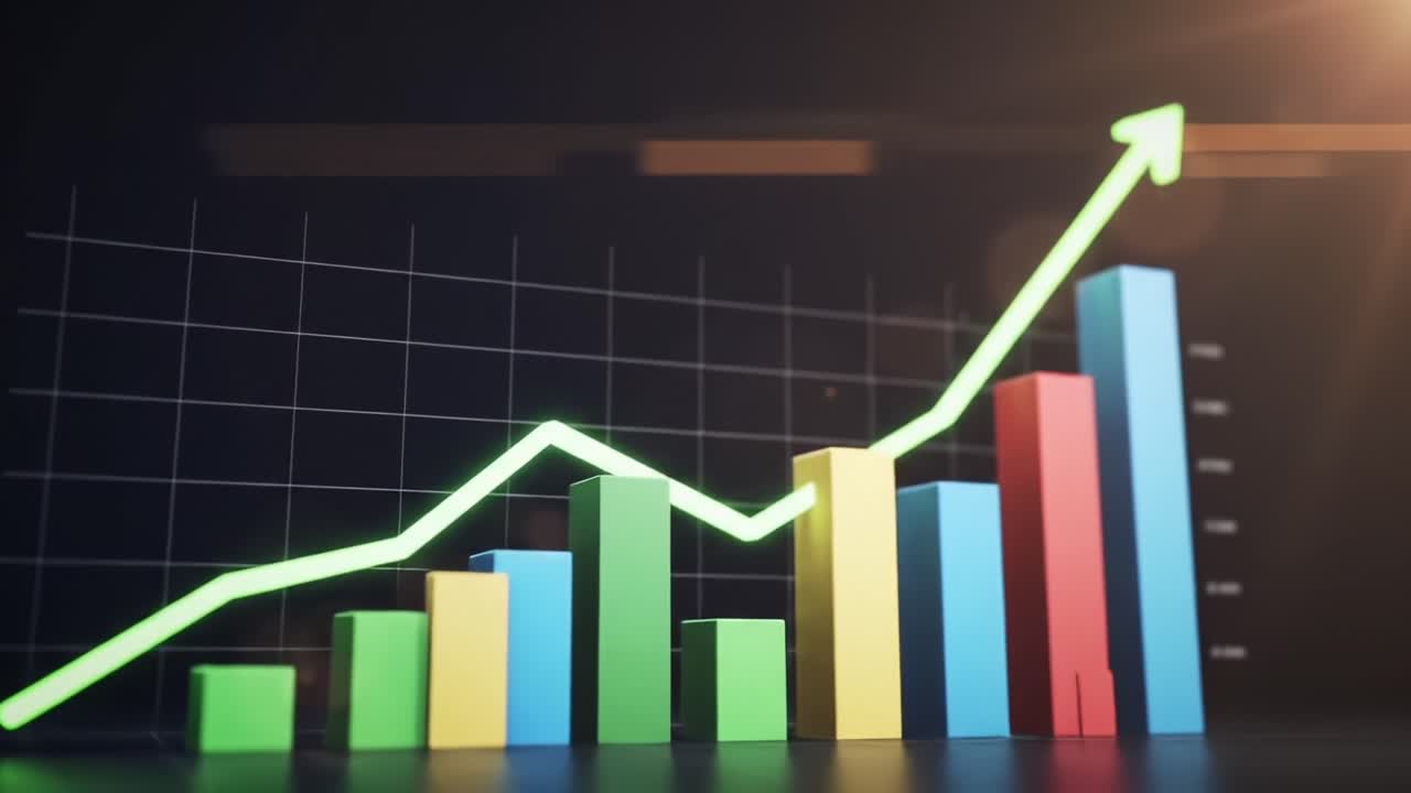 Increasing Graph with Colorful Bars