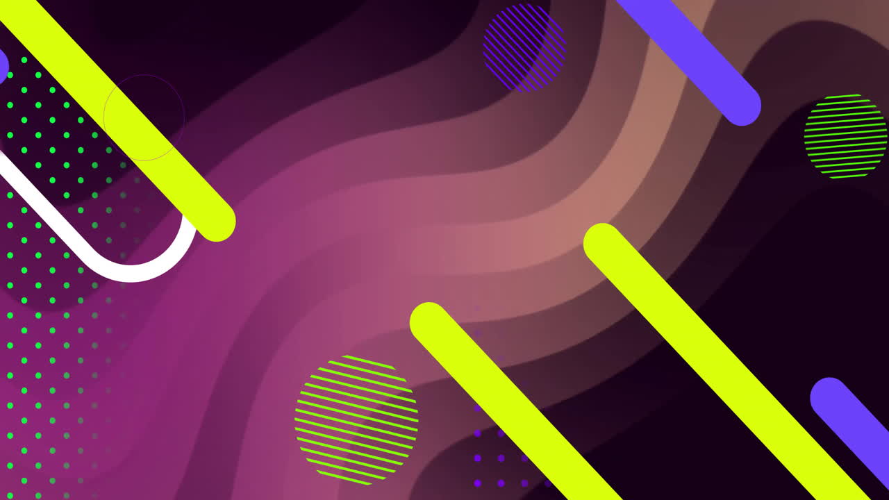 animación de formas sobre el fondo de patrón de neón