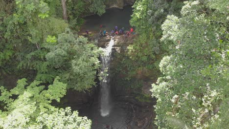 avocat waterfall located in the rainforest of the northern range of trinidad and tobago