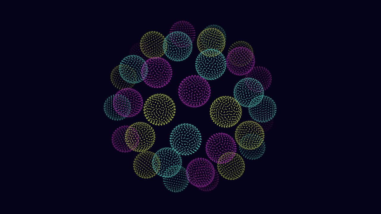 círculos vibrantes en un patrón simétrico futurista