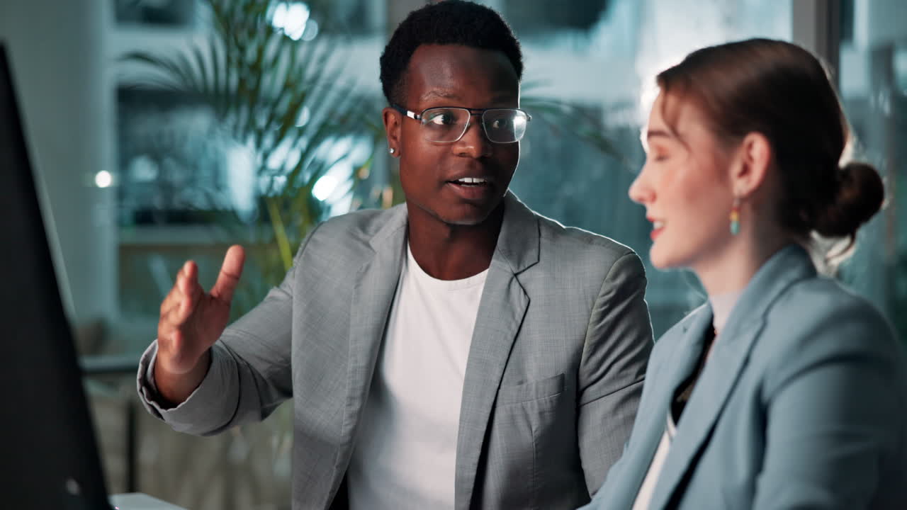 Business professionals collaborating in an office