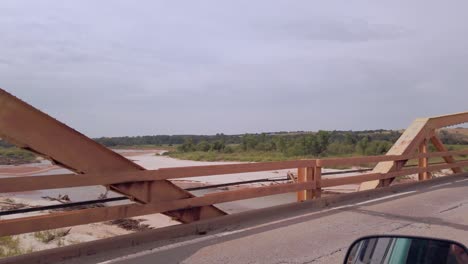 Crossing-the-Missouri-River-on-an-old-steel-bridge-on-Route-66