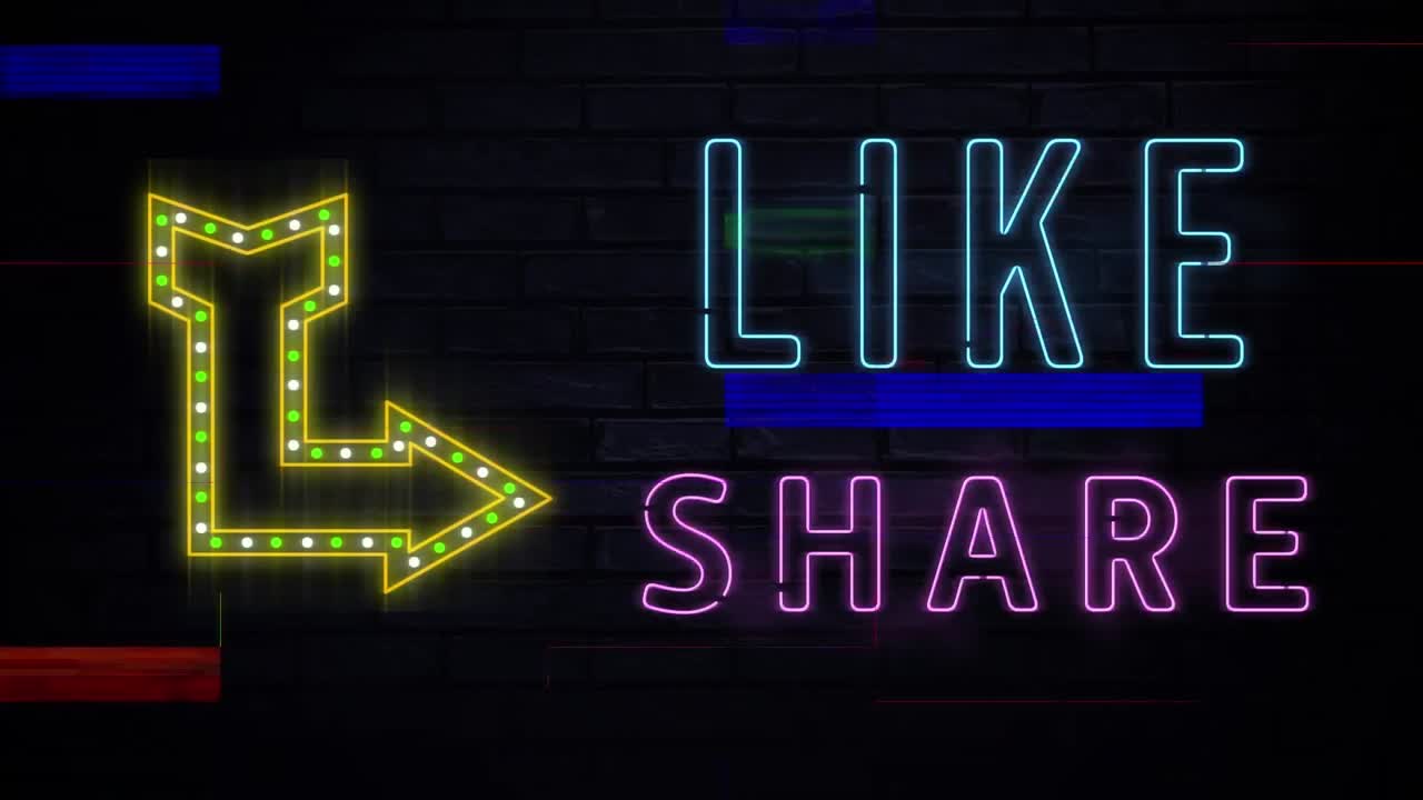 Animation of like share text and arrow over interference