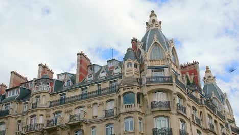 art nouveau and haussmannian architecture of a residential building in rue cardinet, paris, france