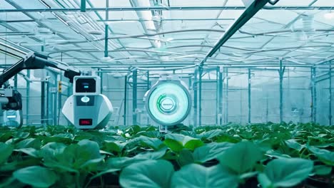 advanced robot in a greenhouse