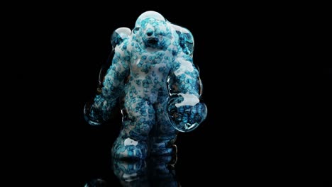 monstruo líquido bailando, hip hop, paso de deslizamiento, aislado en fondo negro, renderizado en 3d, animación en bucle