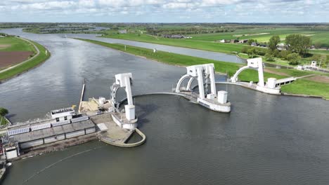 the maurik hydroelectric power station, sustainable energy generation by flowing water through water turbines