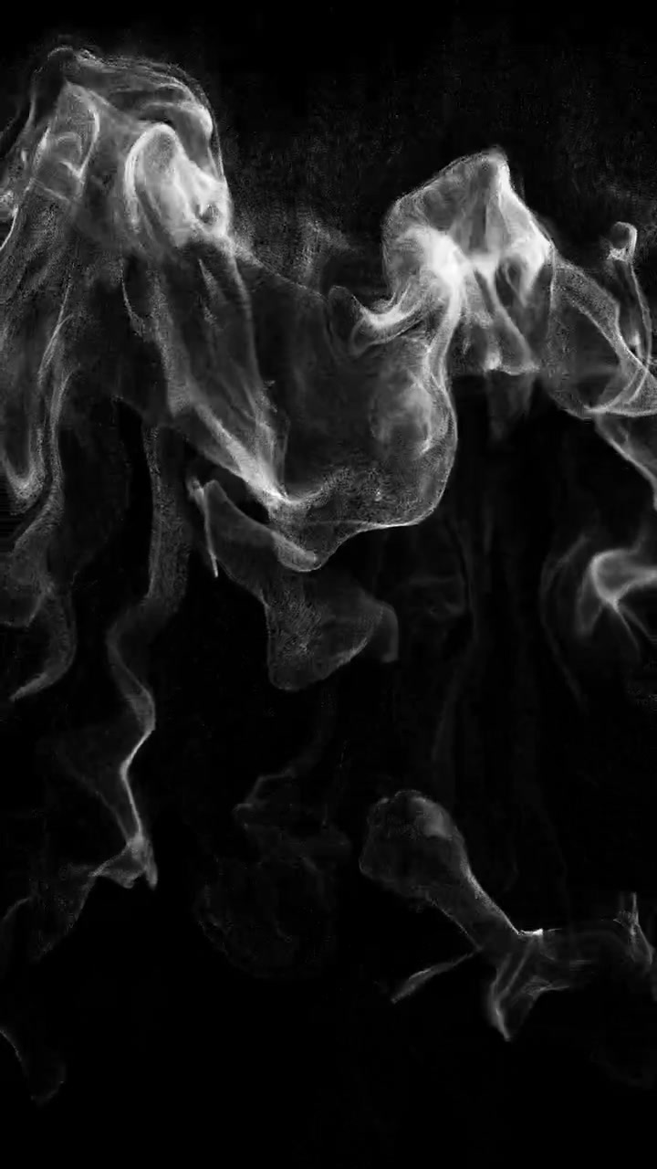 Flusso di fumo realistico su sfondo nero