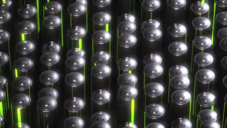 animación de fondo de color neón futurista. muchas baterías con energía verde