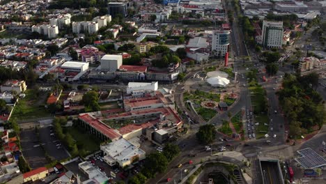 drone: dolly in shot of mariano otero and lopez mateos in guadalajara city