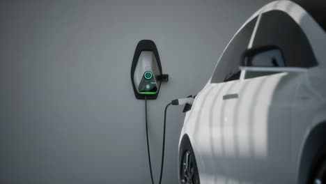 cargando un suv eléctrico en el garaje animación 3d