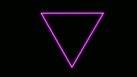 neon light triangle border animation on black background