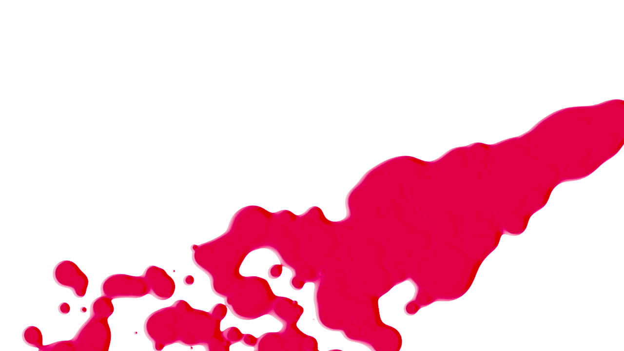 Liquido astratto rosso e macchie di schizzi su gradiente bianco