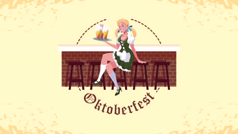 oktoberfest scene with bartender