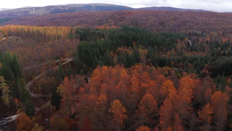 Sobrevuelo-De-Drones-Aéreos-De-Los-Rápidos-Del-Río-En-Otoño-De-Escocia