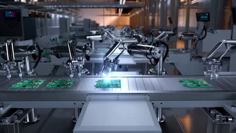 automated robotics assembly line for electronics manufacturing