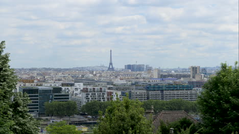 Zeitraffer-Von-Paris-An-Einem-Bewölkten-Tag-Aus-Der-Sicht-Von-Meudon