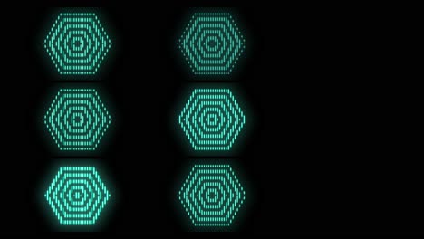 patrón geométrico hexagonal azul neón