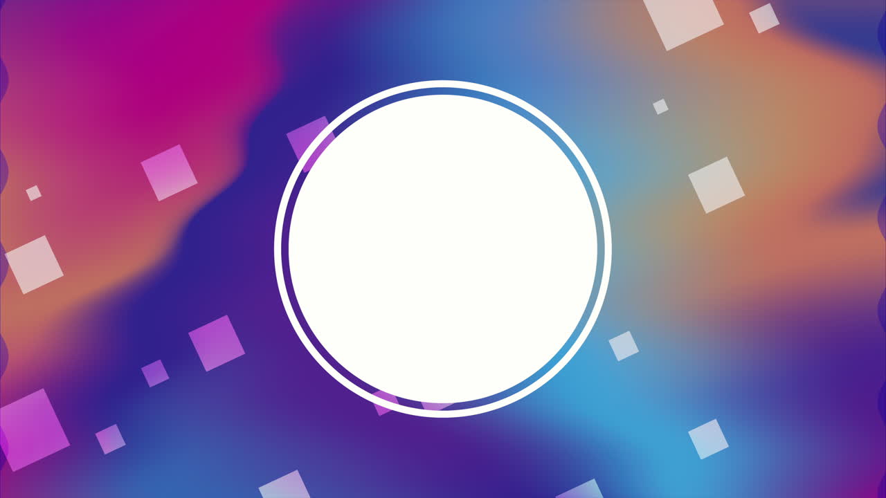 colores y figuras geométricas animación con marco circular