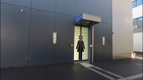 a shot of the entrance at a women´s toilet