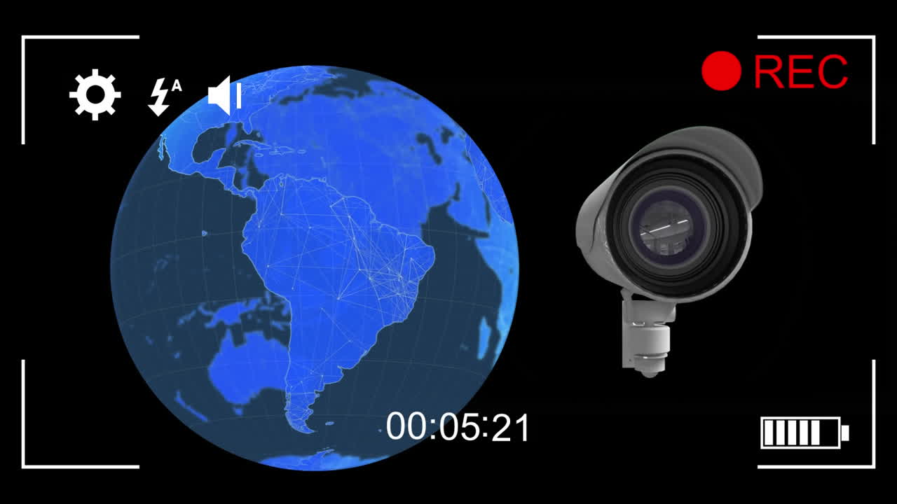 cámara de cctv y globo digital