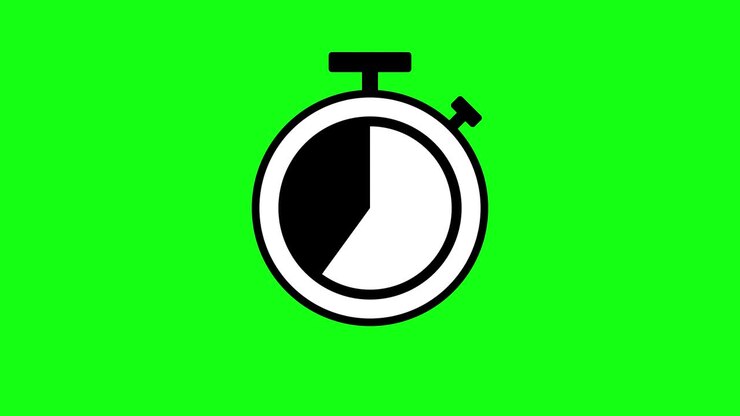 Stopwatch timer on green screen counting