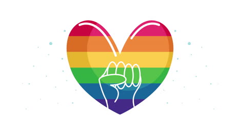 pride heart with fist