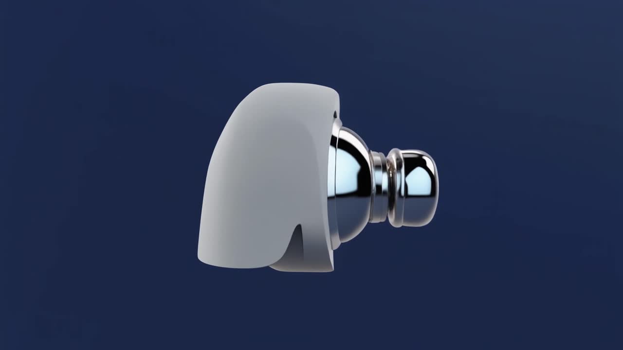 Sleek 3D Render of a Rotating Earbud Component