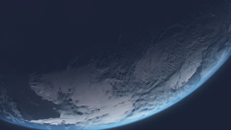 el sol naciendo sobre la antártida desde el espacio con la línea terminator