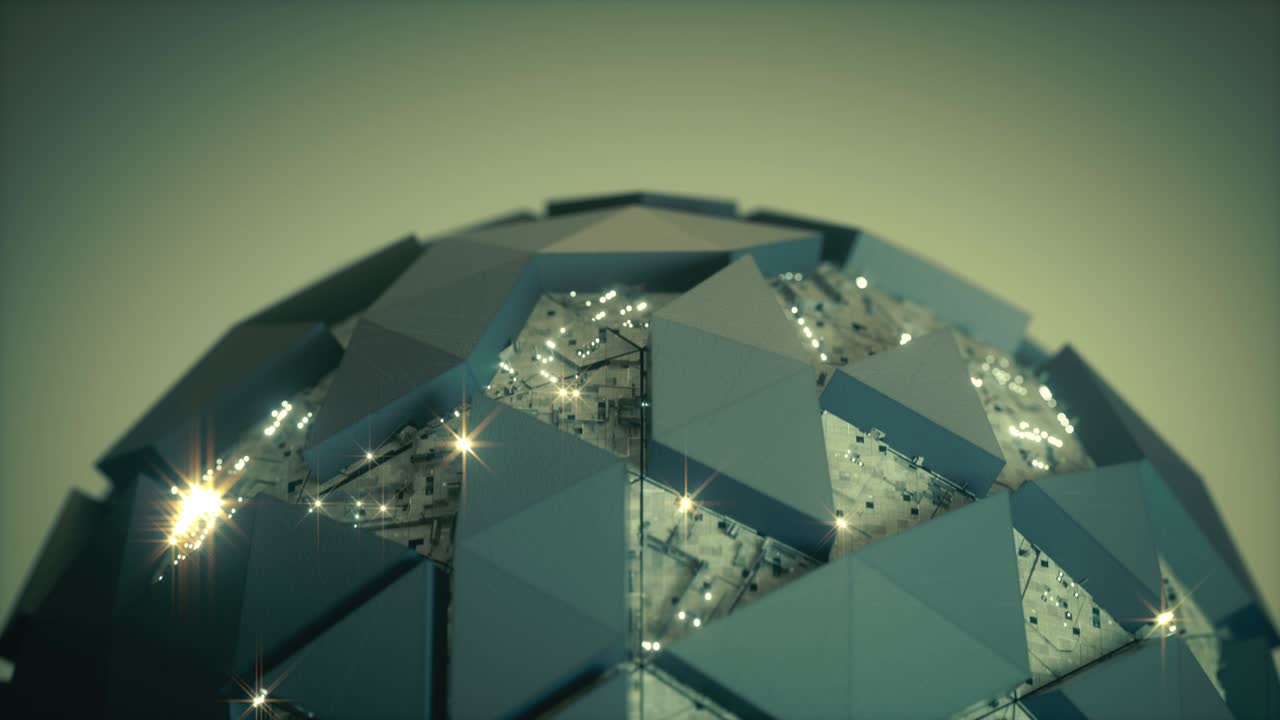 PCB electronic sphere seamless loop 3D render animation