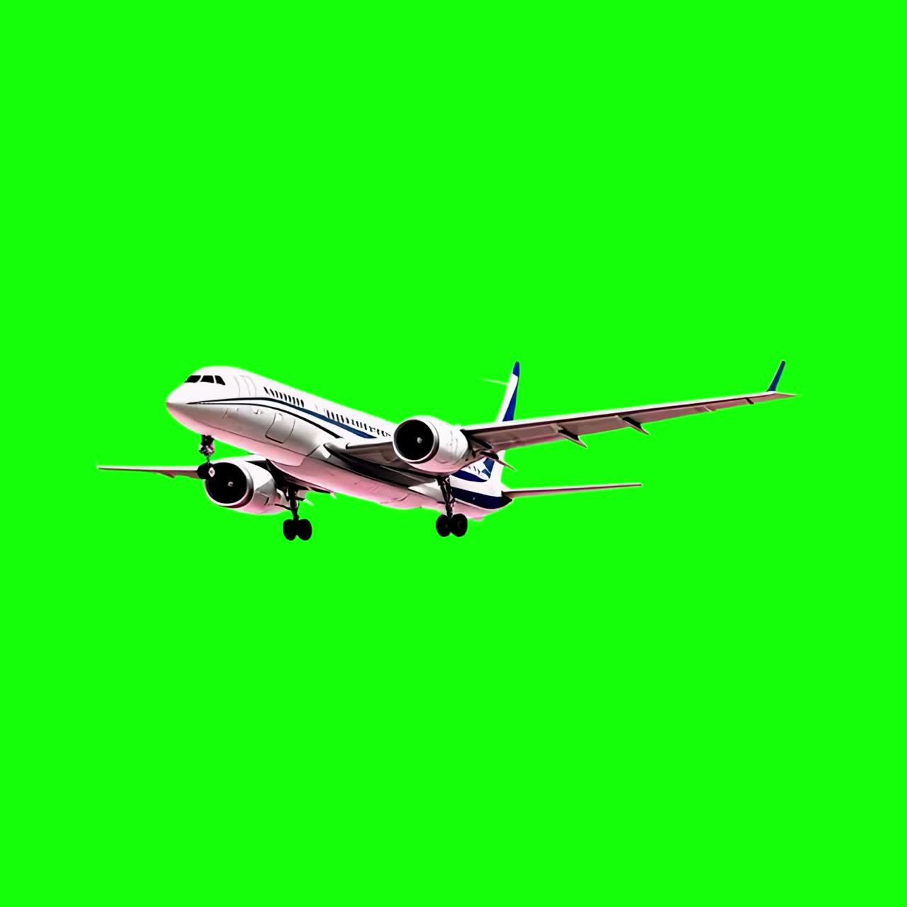 Airplane flying animation, transparent 4K video, green screen | Premium ...