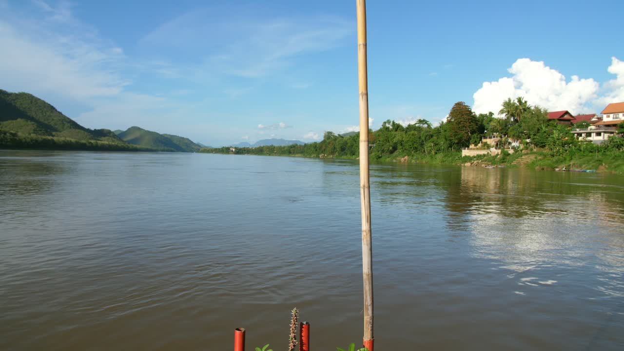 Couple Holding Wine And Talking On Boat,Slow Motion