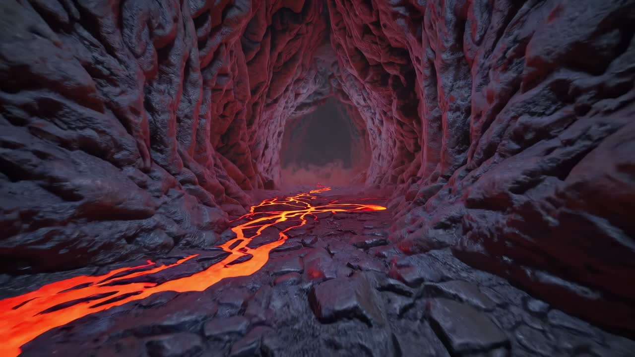 Cave with Lava Flow