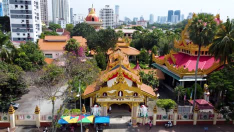 entrance to dhammikarama burmese temple. tourist attractions malaysia