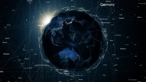 global network connections around the earth