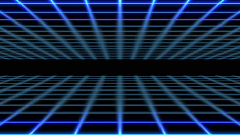 Neon-retro-blue-grid-in-dark-galaxy